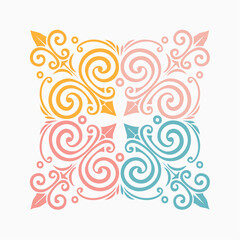 Fototapeta premium Colorful Swirl Floral Ornament