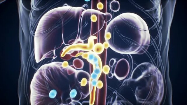 3D Anatomical Visualization Of Human Lungs And Bronchi With Colorful Molecule Interactions In Medical Health Context