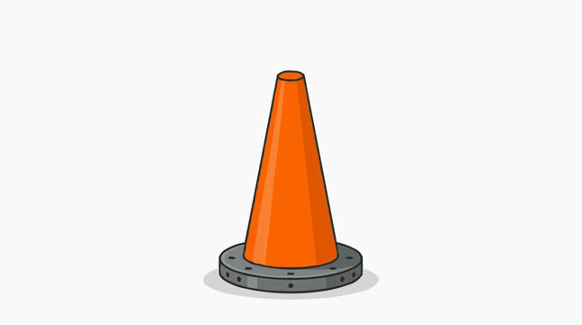 Traffic Cone on White: A singular orange traffic cone, a common safety and directional marker, stands prominently against a clean white background, representing caution and guidance.