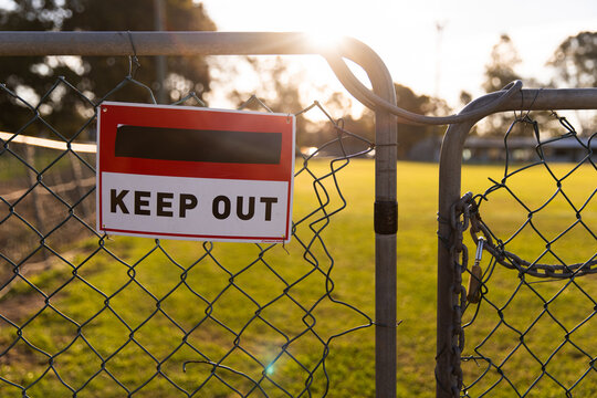 the gate onto the field of a community sports club