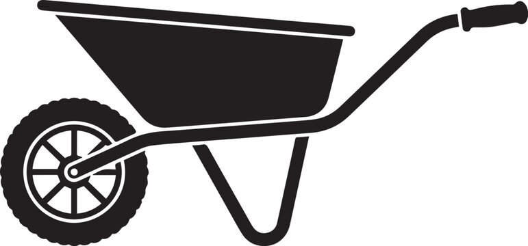 Wheelbarrow Cart Isolated on White Background for Gardening and Construction Illustration