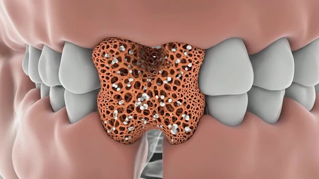 3D Medical Illustration of Dental Anatomy Showing Tooth Decay Structure and Bone Health for Educational Use in Healthcare and Dental Fields