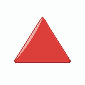 Red Triangle Icon with Glossy Effect