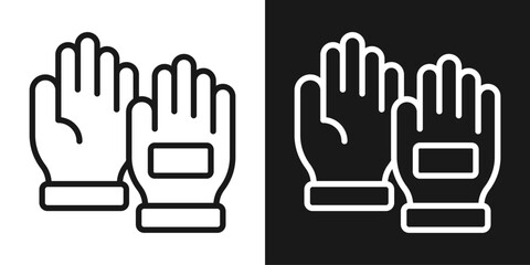 Obraz premium Safety Gloves Icon In Black And White Line Style