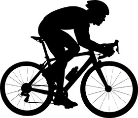 Fototapeta premium Cyclist Racing Silhouette