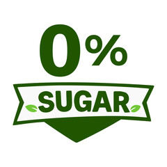 Fototapeta premium zero percent sugar healthy product label sticker flat color vector illustration template design