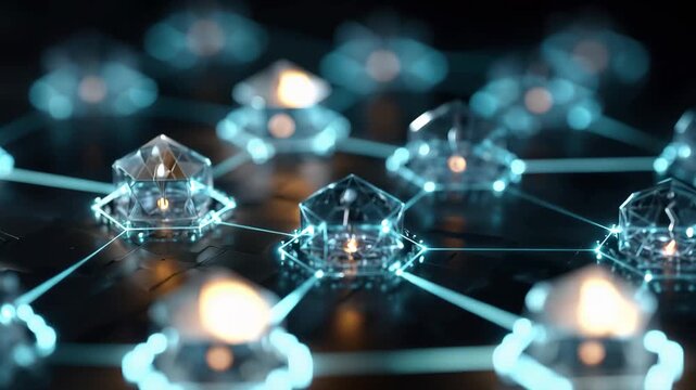 Concept showing AI augmented organizational chart with human elements that highlights connections and data flow in a digital environment