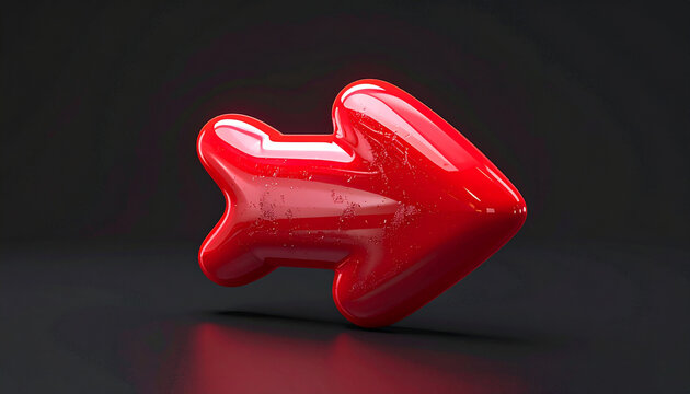 Red shiny arrow pointing right symbol