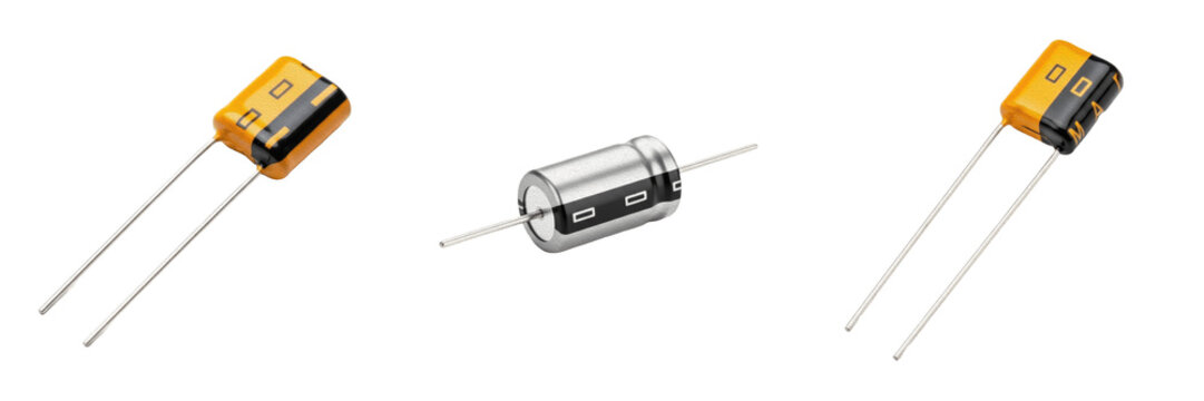 Tantalum capacitor electronic hardware component specimen showcasing solid state physical morphology traits, microelectronics electrical network topology parameters, architectural circuit schematics