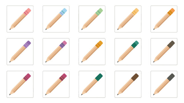 Collection of colorful pencils arranged in a pattern