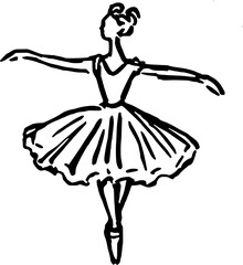 Hand Drawn Ballerina Posing Vector Illustration © Bria W.