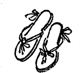 Hand Drawn Ballet Slippers Vector Line Art © Bria W.