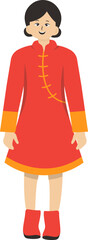 Fototapeta premium Person Celebrating Chinese New Year. Vector Character