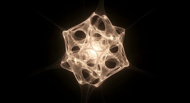 Abstract glowing organic structure resembling a cellular network or nebulous energy form