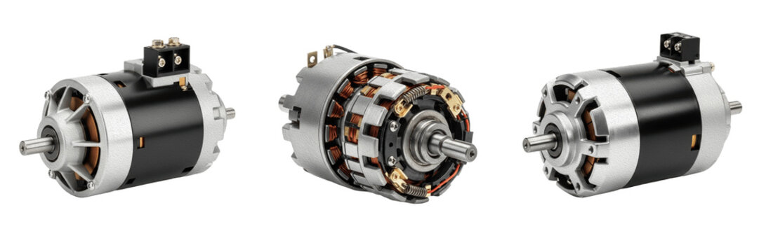 DC motor hardware component specimen displaying structural microelectronics circuit network topology parameters, electrical specification attributes, schematic layout configuration rotary component