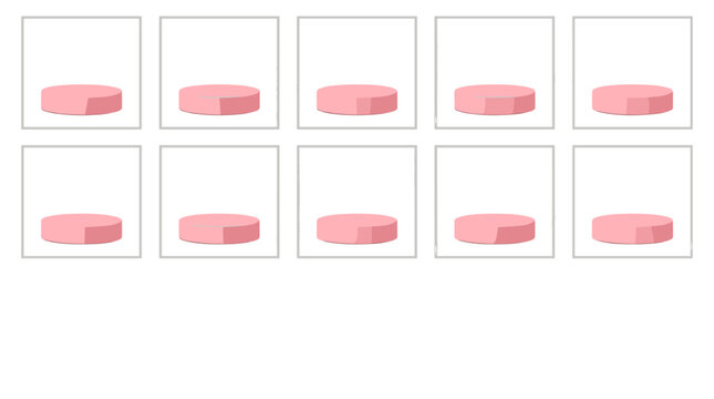 Collection of pink erasers in various angles