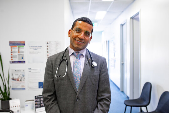Portrait of male medical doctor smiling