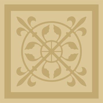Vector gold ancient Roman ornament elements. Classic European parts of patterns. Lili and Krovns