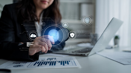 Biometric identity system using fingerprint and facial recognition to secure cloud access, protect...