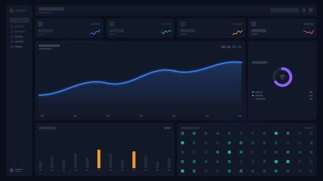 Animated Futuristic Data Visualization Dashboard for Business Analytics