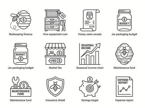 Financial Icons for Beekeeping Business
