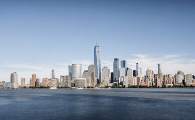 Fototapeta premium The skyline of Lower Manhattan, New York City, near the World Trade Center.