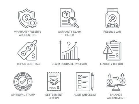 Set of financial icons for business and accounting