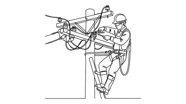 electrician working on power lines.