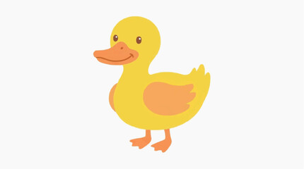 Fototapeta premium Isolated Vector Icons: Yellow Duckling Side View on White Background for Children Design