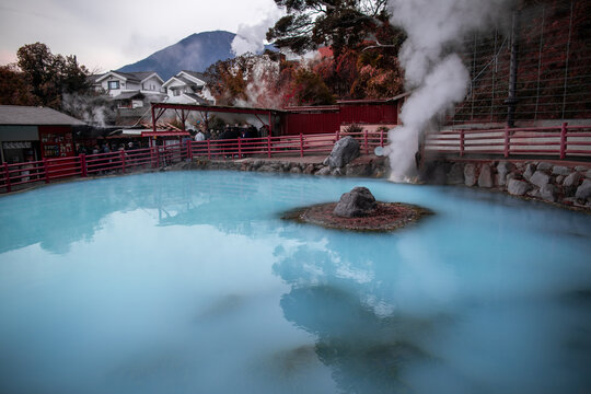 The scenery of Kamado Jigoku in Beppu City, Oita Prefecture, Kyushu, Japan