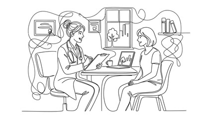 Obraz premium Two women discussing business in office.
