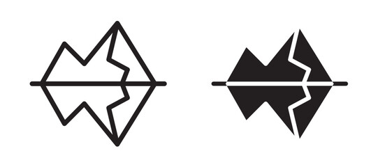 Iceberg icon In Flat and stroke Style Vector For App, UI, Websites. Black Vector Illustration. © naba
