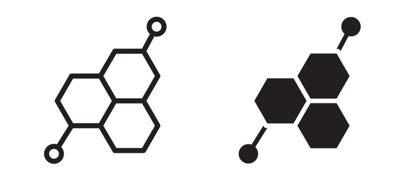 Hormones icon In Flat and stroke Style Vector For App, UI, Websites. Black Vector Illustration.