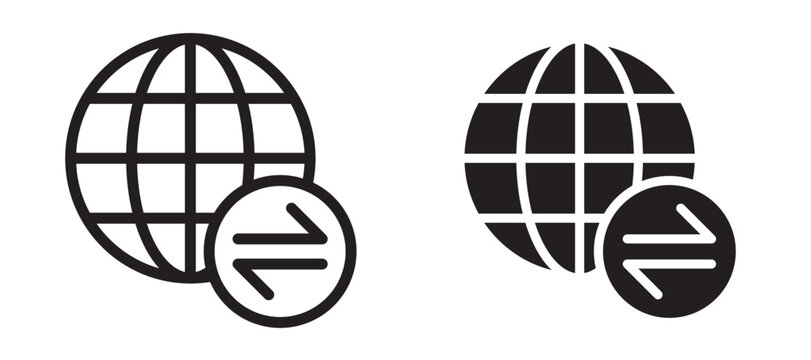 Import and export icon In Flat and stroke Style Vector For App, UI, Websites. Black Vector Illustration.