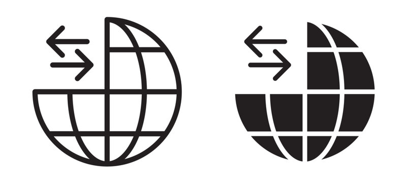 Import export icon In Flat and stroke Style Vector For App, UI, Websites. Black Vector Illustration.