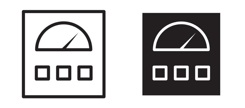 Meter icon In Flat and stroke Style Vector For App, UI, Websites. Black Vector Illustration.