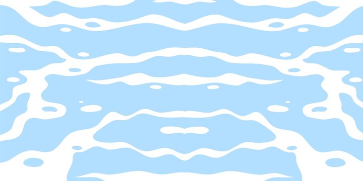 Abstract Stylized Water Surface Ripples and Flowing Waves Vector Background Illustration in Pastel Blue and White Tones