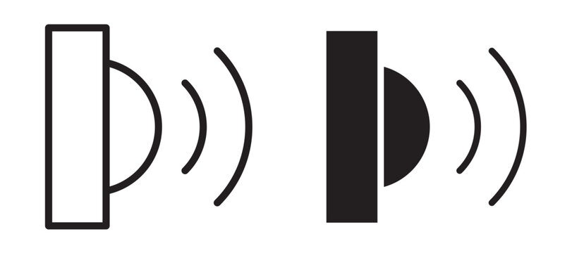 Motion sensor icon In Flat and stroke Style Vector For App, UI, Websites. Black Vector Illustration.