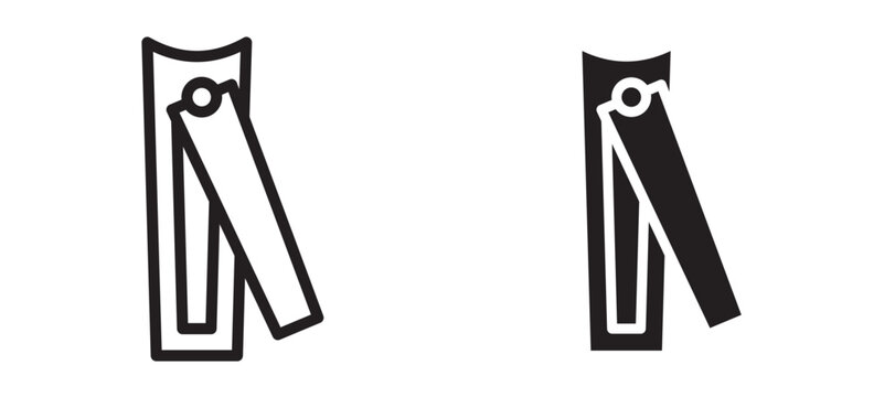 Nail clippers icon In Flat and stroke Style Vector For App, UI, Websites. Black Vector Illustration.
