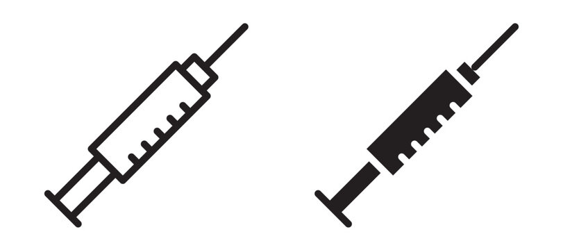 Needle icon In Flat and stroke Style Vector For App, UI, Websites. Black Vector Illustration.