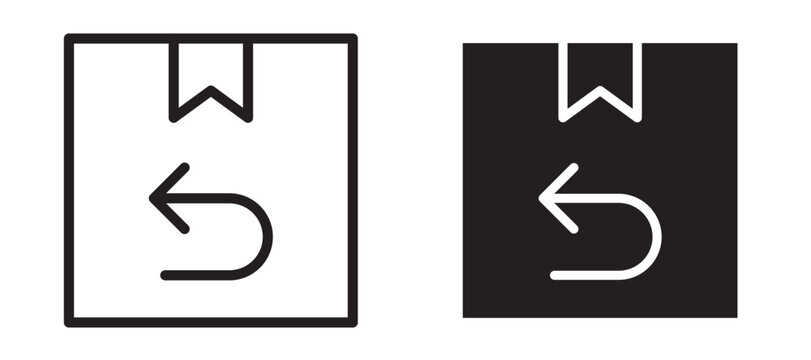 Return purchase icon In Flat and stroke Style Vector For App, UI, Websites. Black Vector Illustration.