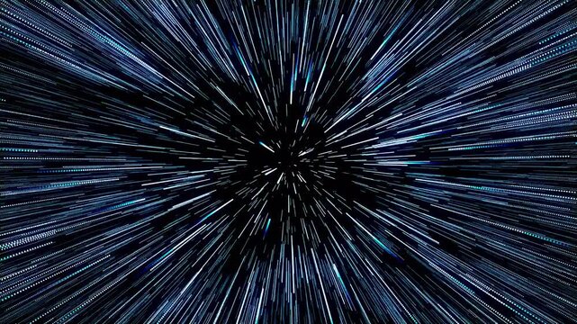 Universe Lightspeed Tunnel with Fast Glowing Starfield Warp and Hyperspace Motion Background 4k video animation seamless loop