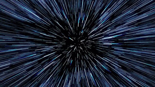 Universe Lightspeed Tunnel with Fast Glowing Star Streaks and Hyperspace Motion Background 4k video animation seamless loop