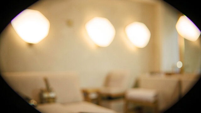 Warm circular light diffusion creating a serene luxury spa ambiance