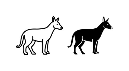 Fototapeta premium Canine Silhouette Vector Set, Dog Outline Icons, Animal Graphics for Branding and Design
