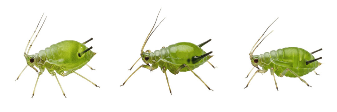 Strawberry aphid crop pest insect bug showing biological anatomy, structural morphology, taxonomic classification traits, and agricultural crop damage parameters within a reference field.
