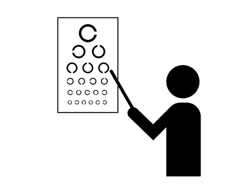 Eye exam vision test icon illustration