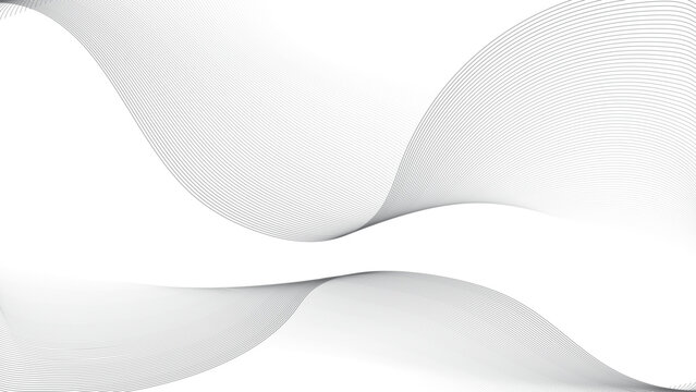 White paper background with a curled corner and flowing wave design in a modern futuristic style.
