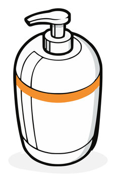 Ceramic soap dispenser floating flat vector icon. Generative AI