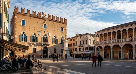 Fototapeta premium Historic buildings and square scene architecture and urban landscape